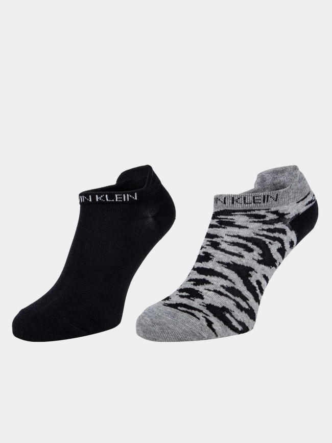 Pack 2 paires de chaussettes leopard gris femme - Calvin Klein