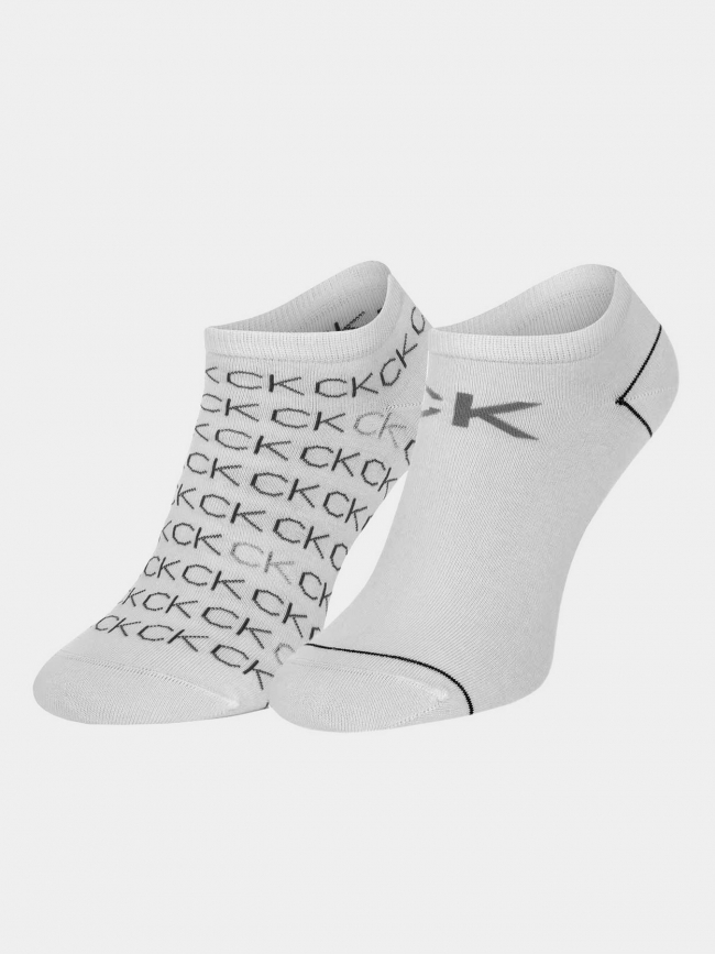Pack 2 paires de chaussettes all over blanc femme - Calvin Klein