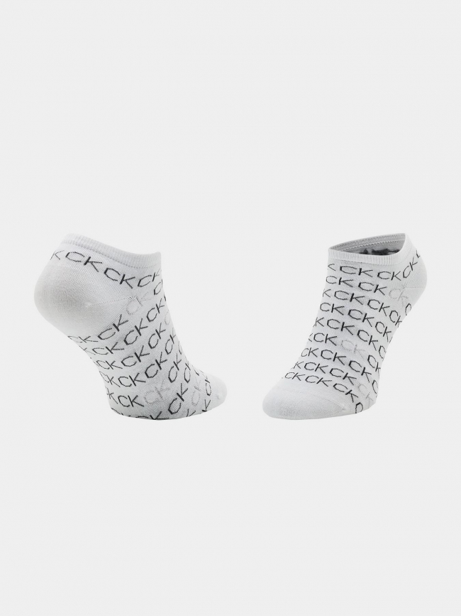 Pack 2 paires de chaussettes all over blanc femme - Calvin Klein