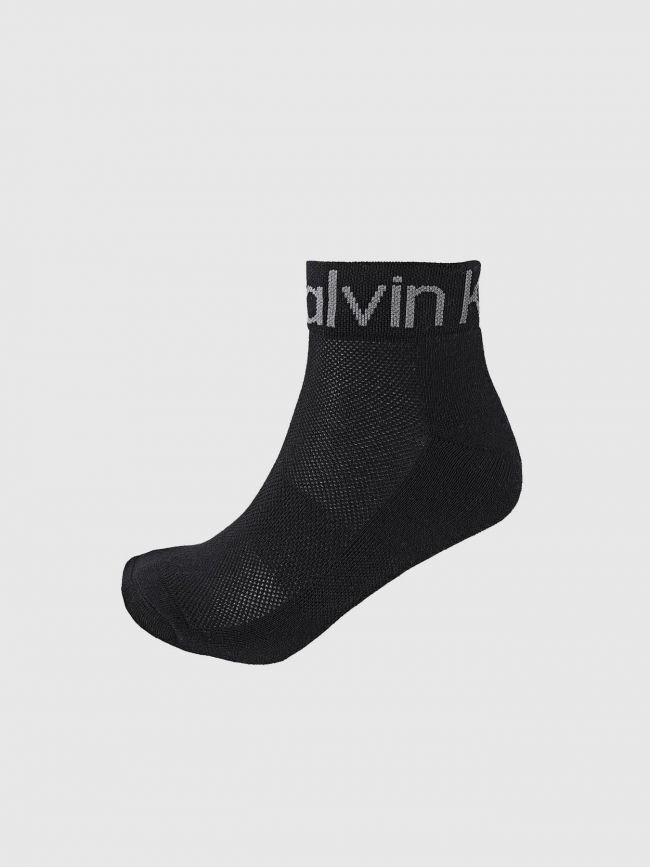 3 paires de chaussettes quarter noir gris homme - Calvin Klein