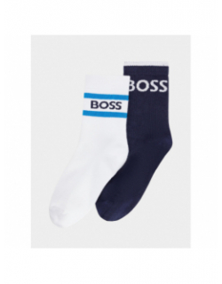 Pack 2 paires de chaussette logo blanc bleu garçon - Boss