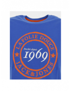 T-shirt la folie douce 23 orange bleu homme - Jack & Jones