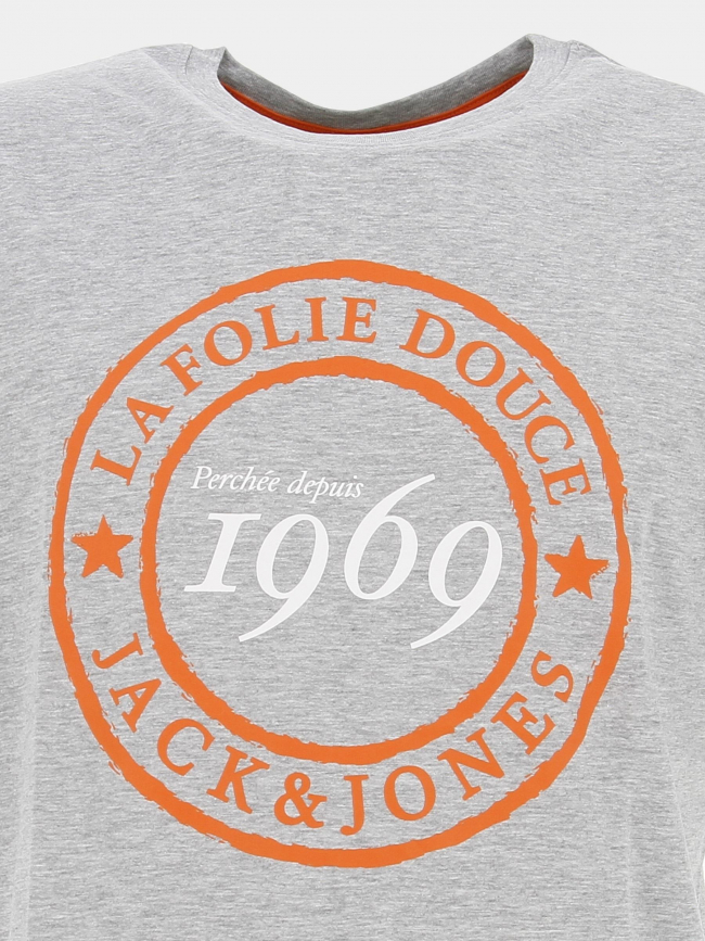 T-shirt folie douce 23 chiné gris homme - Jack & Jones