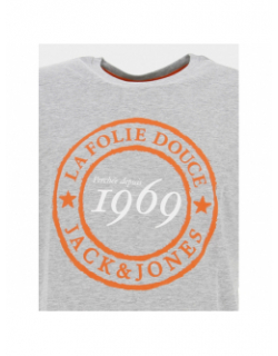 T-shirt folie douce 23 chiné gris homme - Jack & Jones