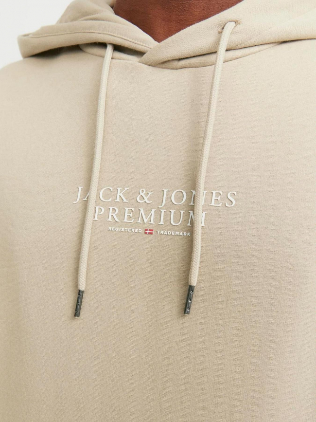 Sweat à capuche archie beige homme - Jack & Jones