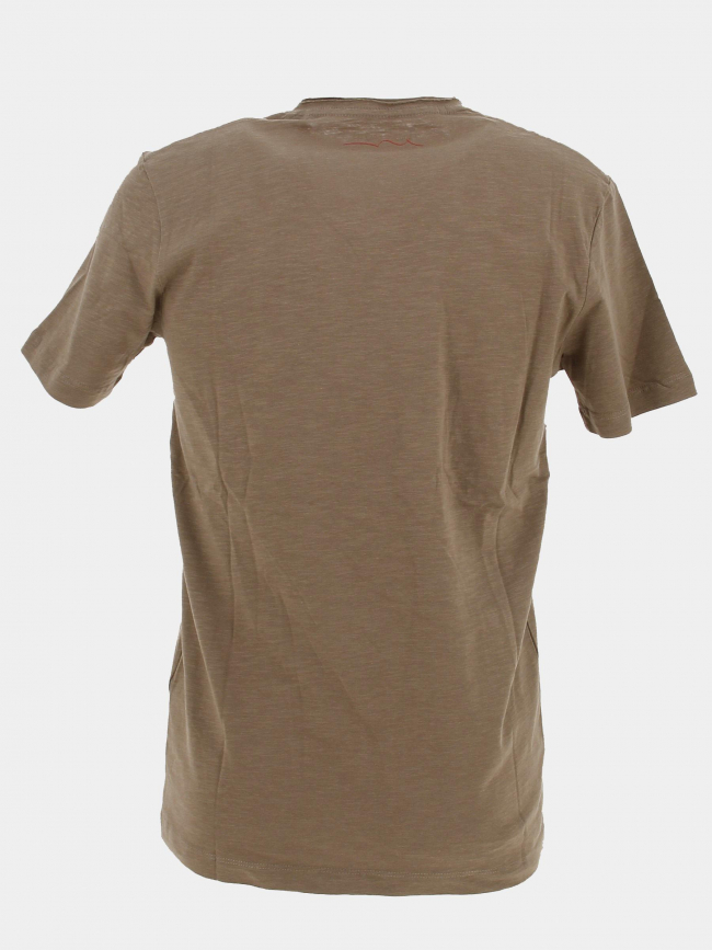 T-shirt col v gildas marron homme - Teddy Smith