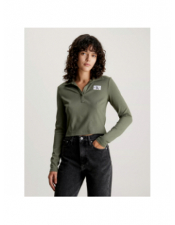 Polo crop milano kaki femme - Calvin Klein Jeans