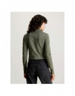 Polo crop milano kaki femme - Calvin Klein Jeans