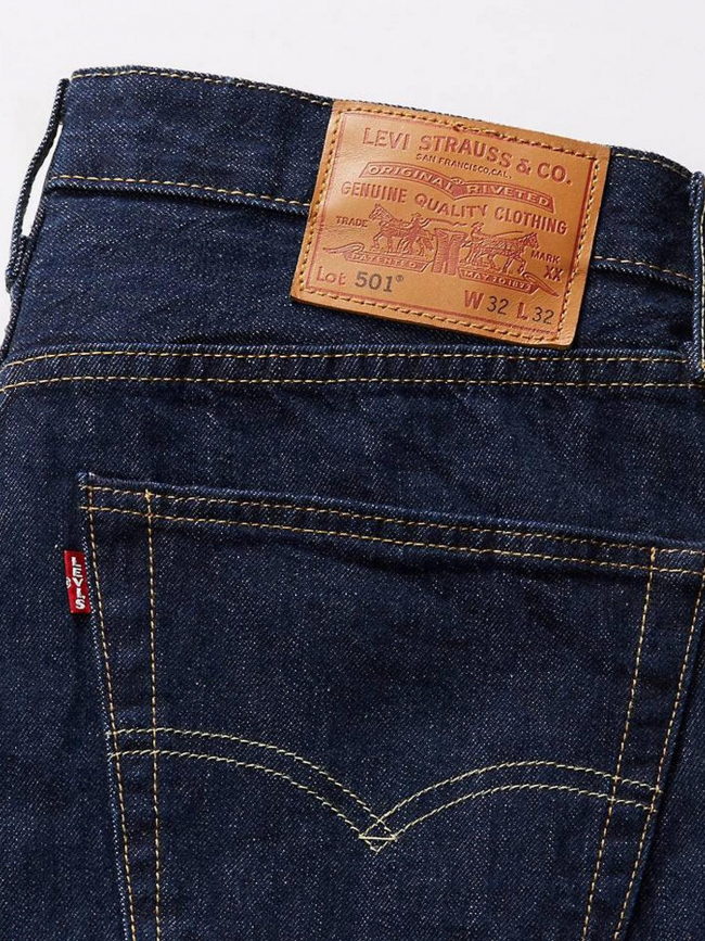 Jean 501 original droit bleu foncé homme - Levi's