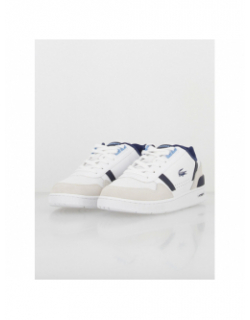 Baskets cuir t-clip bleu blanc homme - Lacoste