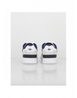 Baskets cuir t-clip bleu blanc homme - Lacoste