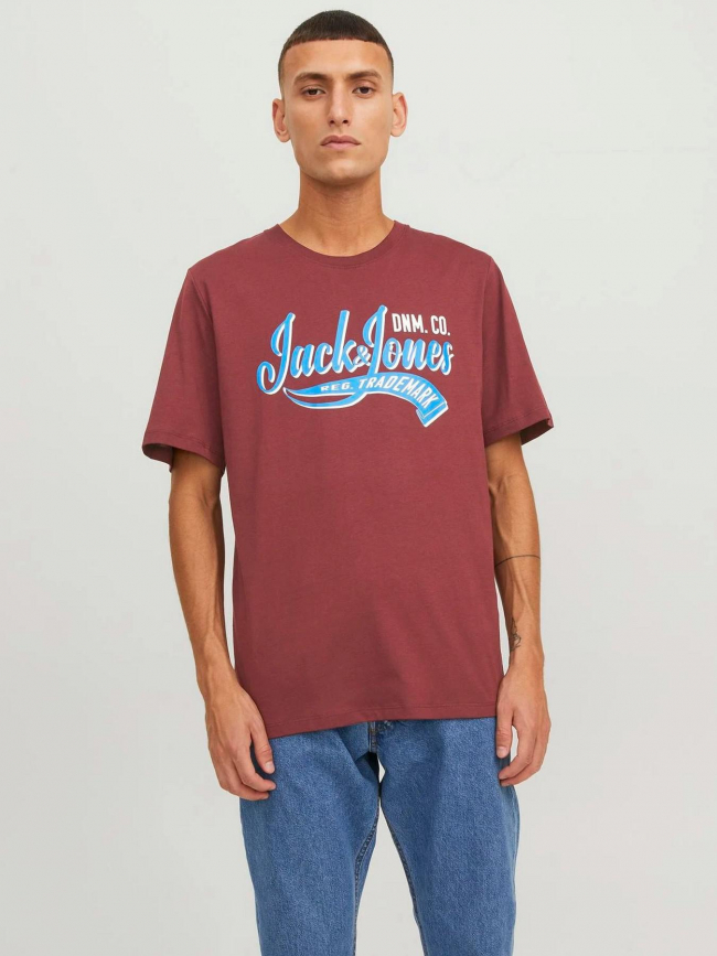 T-shirt essential logo bordeaux homme - Jack & Jones
