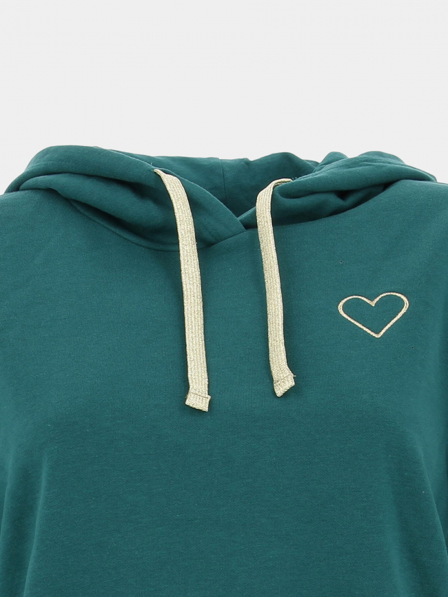 Sweat à capuche coeur noli vert femme - Only