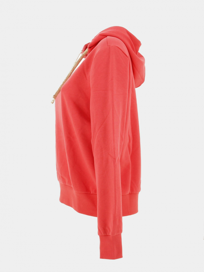 Sweat à capuche coeur noli rose femme - Only