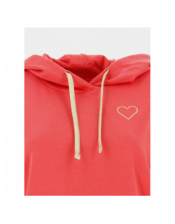 Sweat à capuche coeur noli rose femme - Only