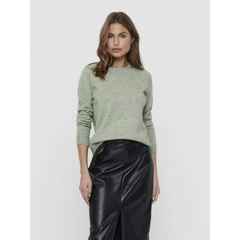 Pull uni lesly vert femme - Only