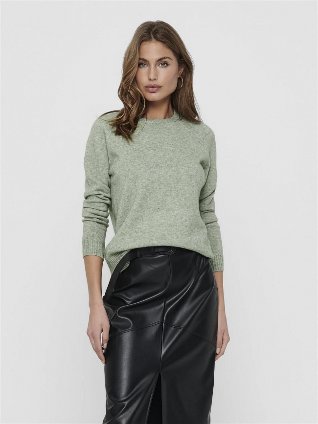 Pull uni lesly vert femme - Only