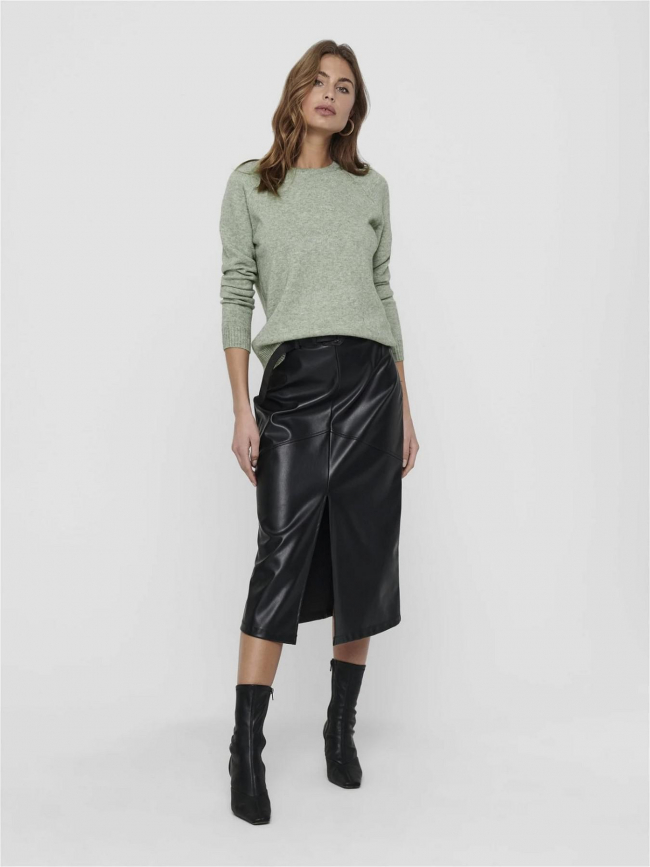 Pull uni lesly vert femme - Only
