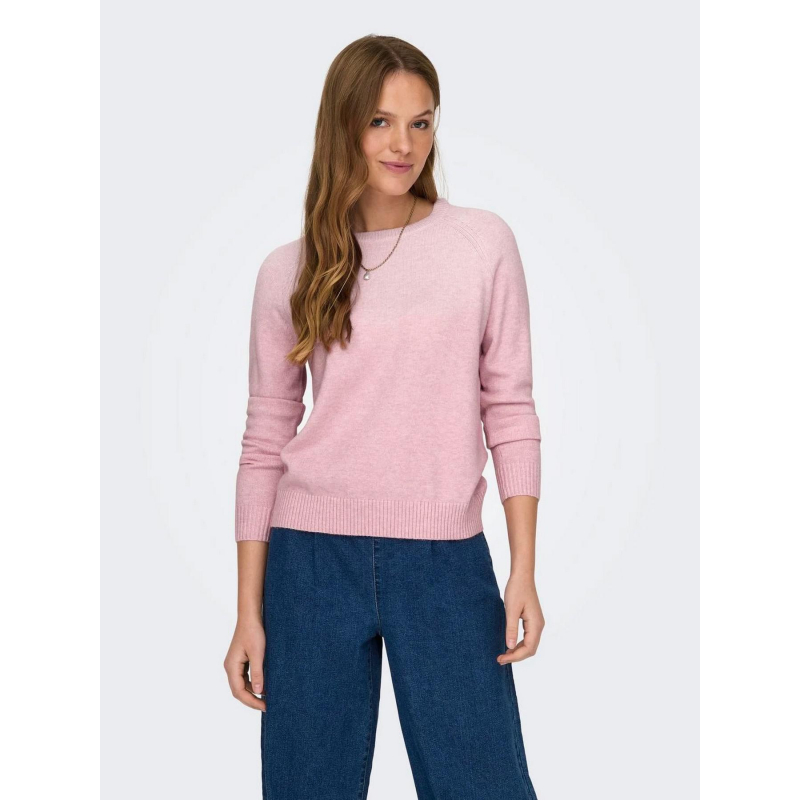Pull uni lesly rose femme - Only