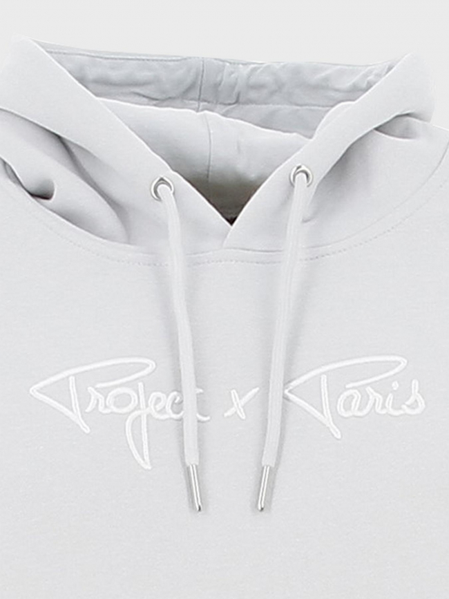 Sweat à capuche signature gris clair femme - Project X Paris