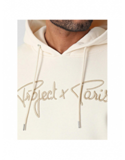 Sweat à capuche logo signature beige homme - Project X Paris