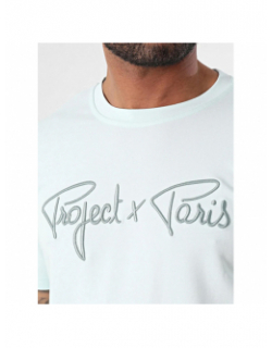 T-shirt logo brodé signature bleu homme - Project X Paris