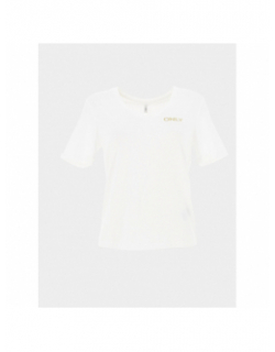 T-shirt col v nori blanc femme - Only