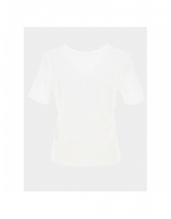 T-shirt col v nori blanc femme - Only