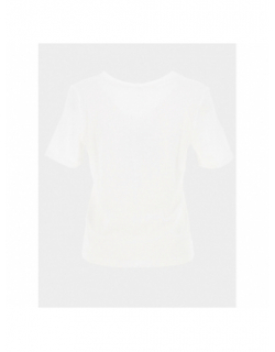 T-shirt col v nori blanc femme - Only