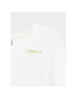 T-shirt col v nori blanc femme - Only
