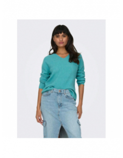 Pull col v camilla bleu femme - Only