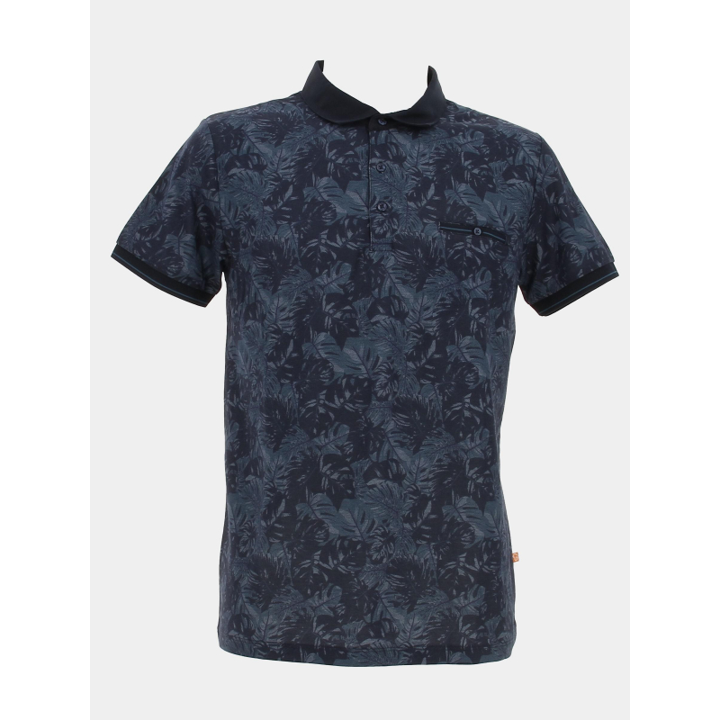 Polo imprimés grommet bleu homme - Benson & Cherry