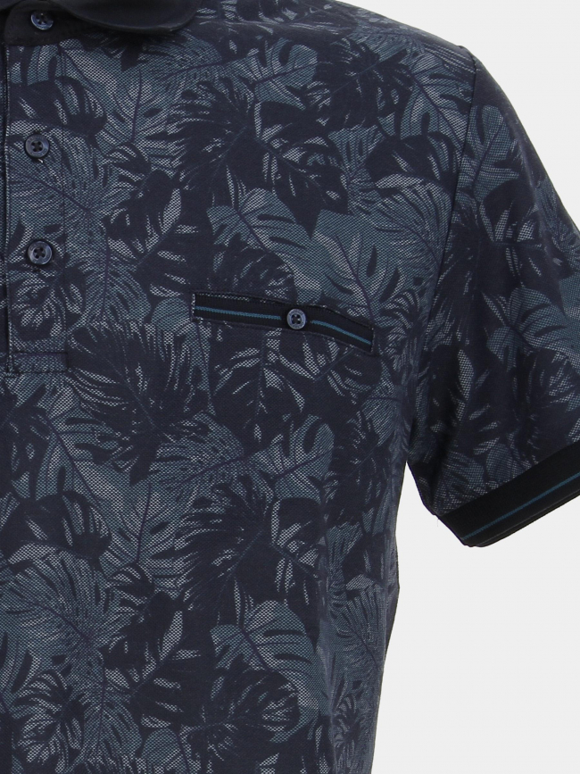 Polo imprimés grommet bleu homme - Benson & Cherry