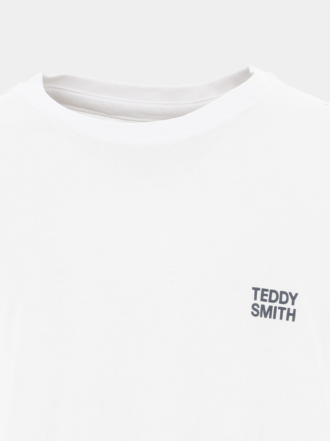 T-shirt uni logo the tee blanc garçon - Teddy Smith