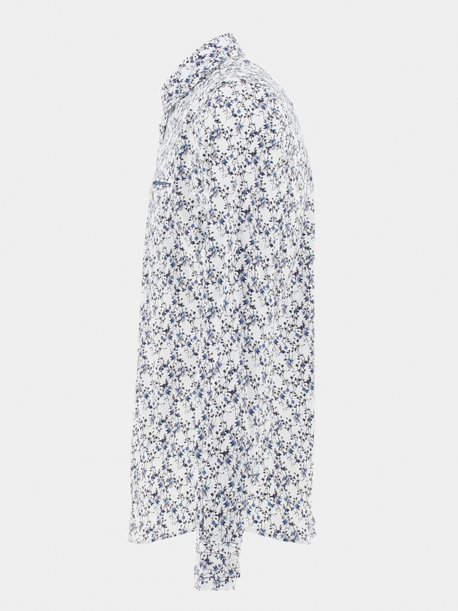Chemise à imprimés lirpe blanc bleu homme - Benson & Cherry