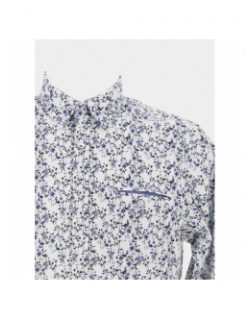 Chemise à imprimés lirpe blanc bleu homme - Benson & Cherry