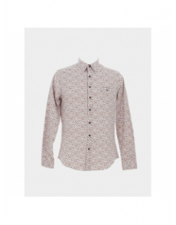 Chemise à fleurs logia blanc rouge homme - Benson & Cherry