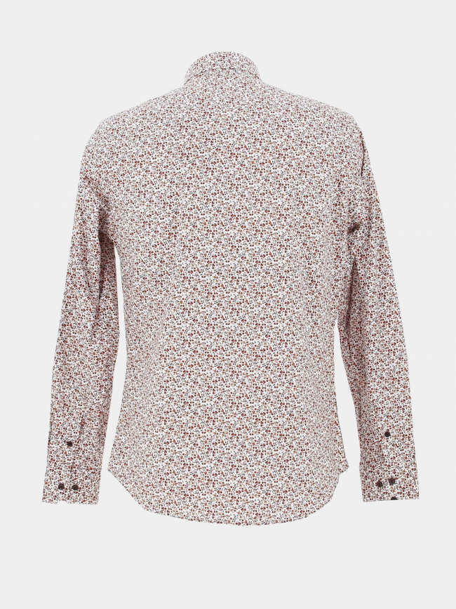 Chemise à fleurs logia blanc rouge homme - Benson & Cherry