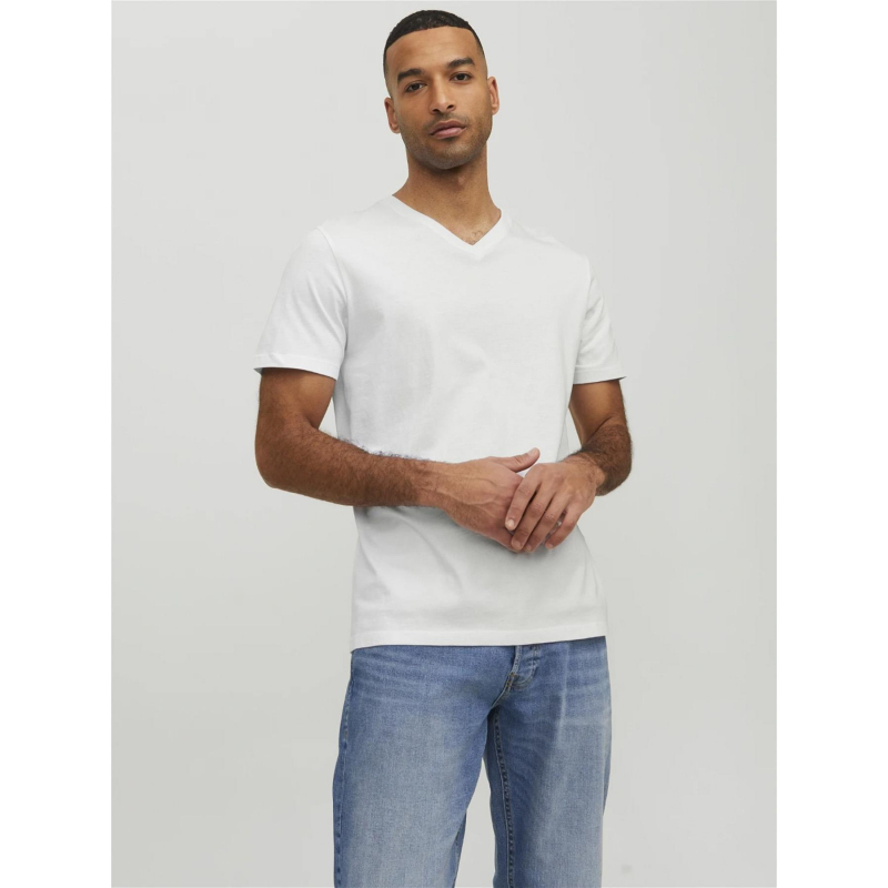 T-shirt organic basic col v blanc homme - Jack & Jones
