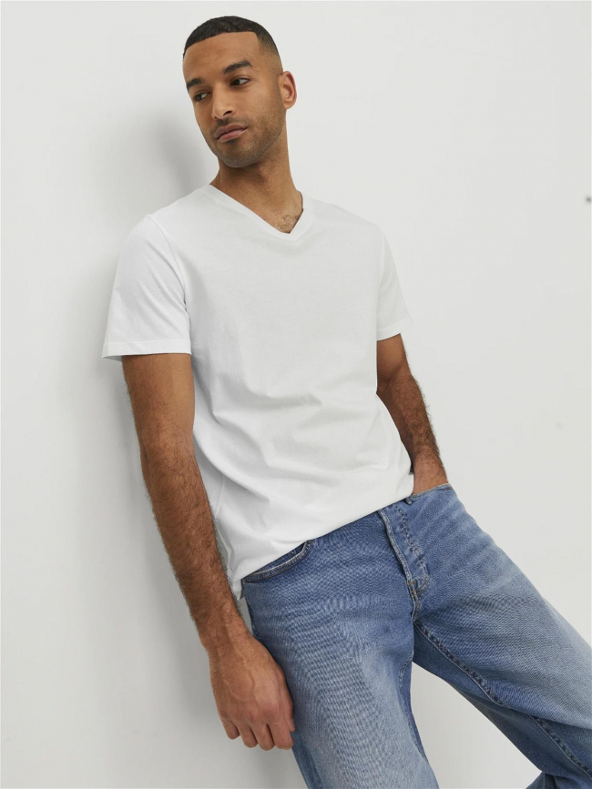 T-shirt organic basic col v blanc homme - Jack & Jones