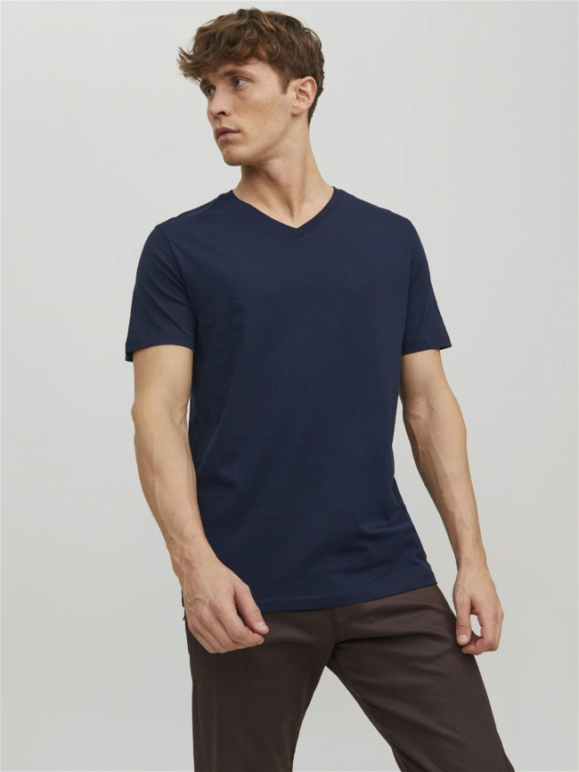 T-shirt organic basic bleu marine homme - Jack & Jones