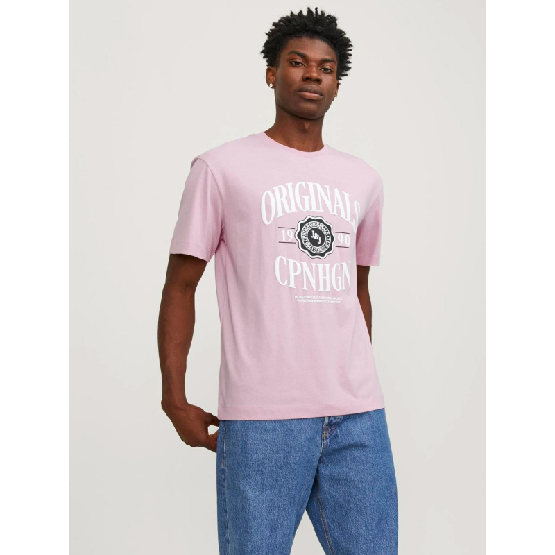 T-shirt originals rose et blanc homme - Jack & Jones