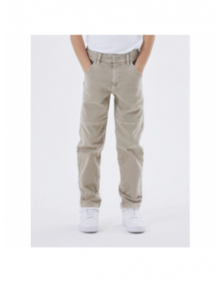 Pantalon ajustable tapered marron enfant - Name it