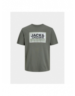 T-shirt cologan crew neck kaki garçon - Jack & Jones