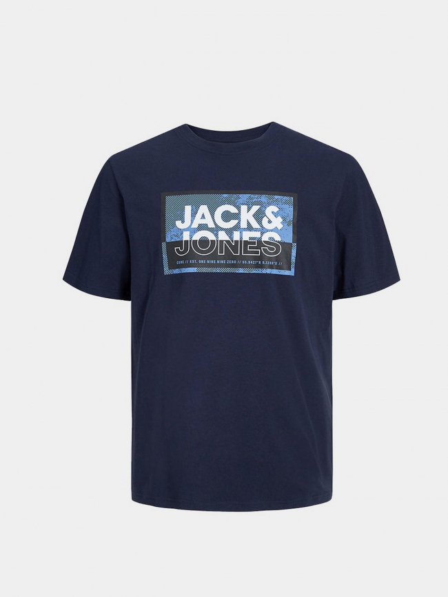 T-shirt cologan crew neck bleu marine garçon - Jack & Jones