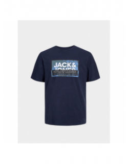 T-shirt cologan crew neck bleu marine garçon - Jack & Jones