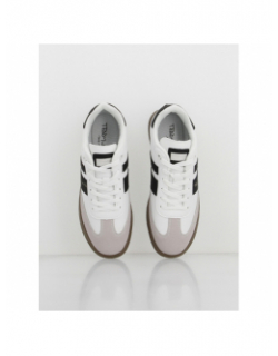 Baskets basses bimatière blanc homme - Teddy Smith