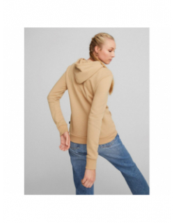 Sweat uni logo essential embroi beige femme - Puma