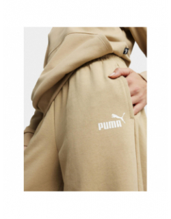 Jogging uni logo essential beige femme - Puma