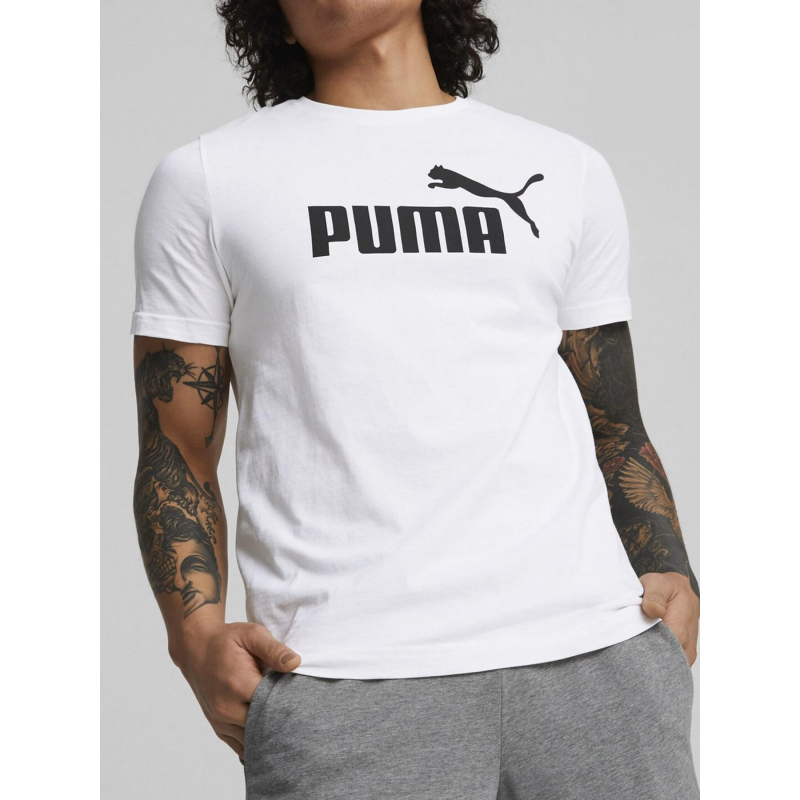 T-shirt essential logo blanc homme - Puma